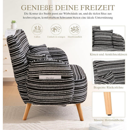 Ohrensessel Relaxsessel Schwarz – Bequemer Lesesessel mit Stauraum