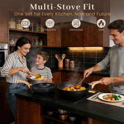 21-teiliges Antihaft Topfset Induktion – Kochgeschirr Set mit Deckel