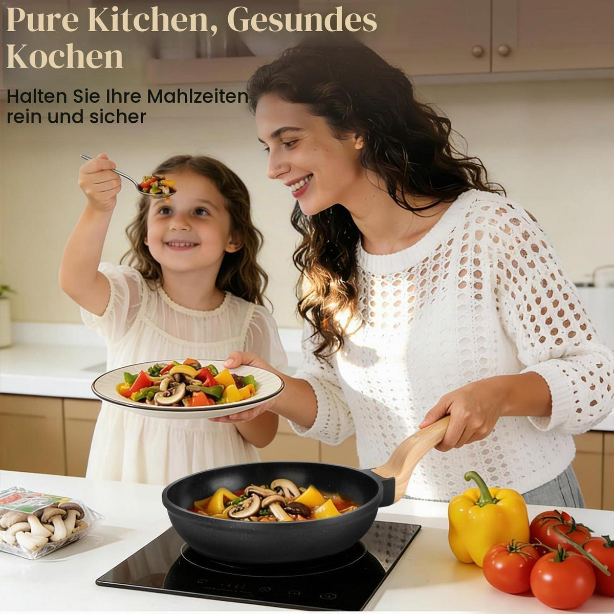 21-teiliges Antihaft Topfset Induktion – Kochgeschirr Set mit Deckel