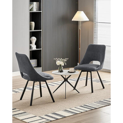 Drehbare Esszimmerstühle Set 6 – Dunkelgrau, Ergonomisch & Robust