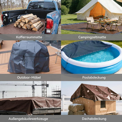 Schwere Abdeckplane 4x5m | 280g/m² | Reißfest & Wasserdicht