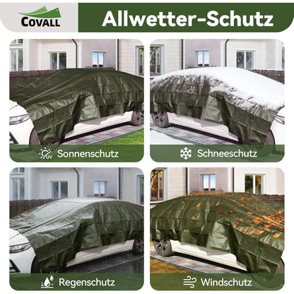 Grüne Abdeckplane 6x10m | Wasserdicht, UV-beständig & Reißfest