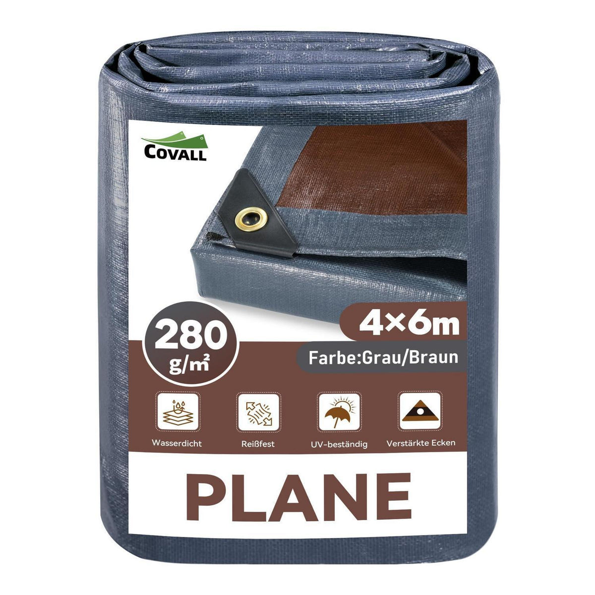 Schwere Abdeckplane 4x6m | 280g/m² | Reißfest & Wasserdicht