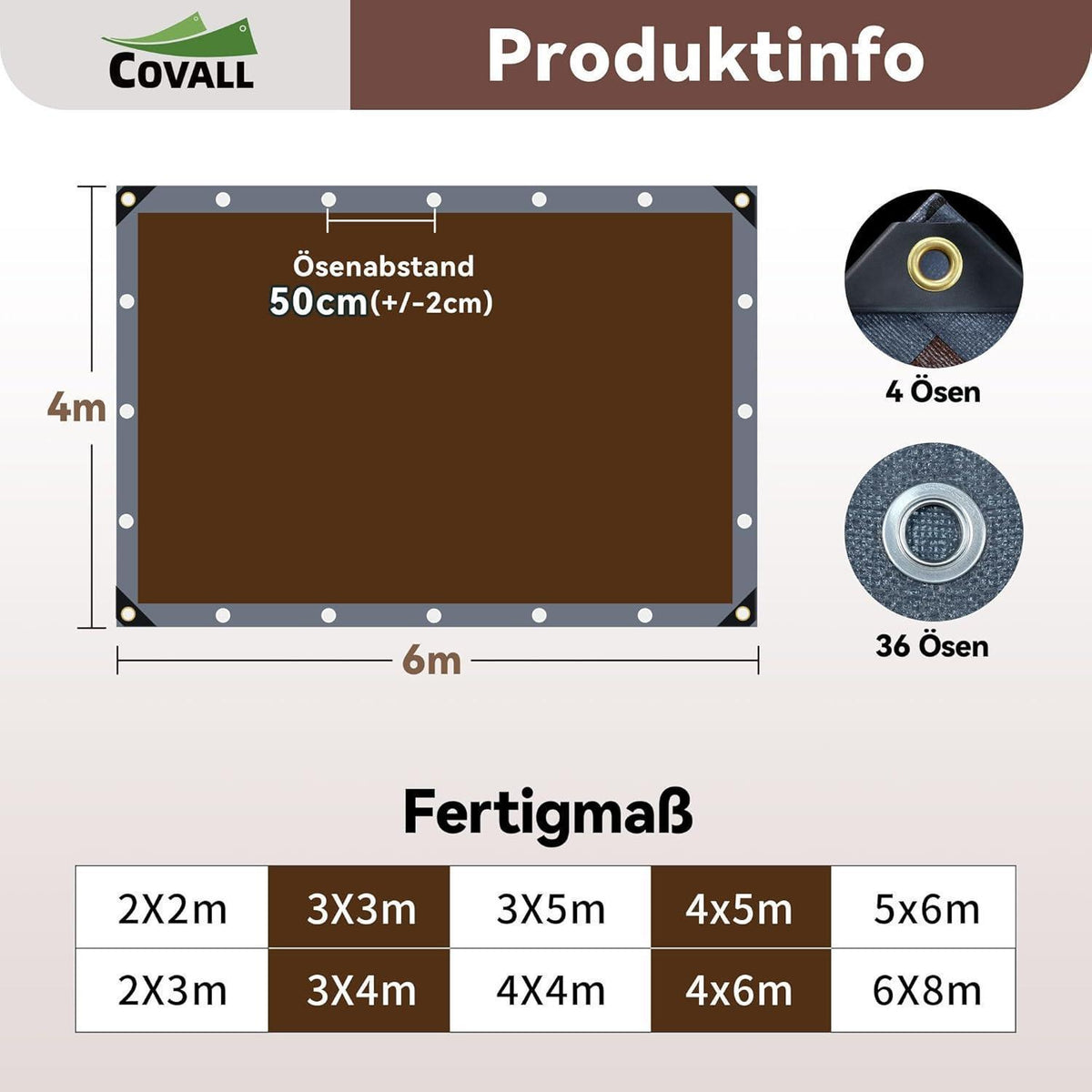 Schwere Abdeckplane 4x6m | 280g/m² | Reißfest & Wasserdicht
