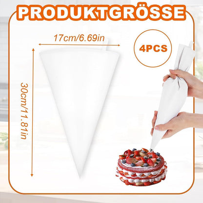4er-Pack Wiederverwendbare Spritzbeutel – 30 cm zum Verzieren