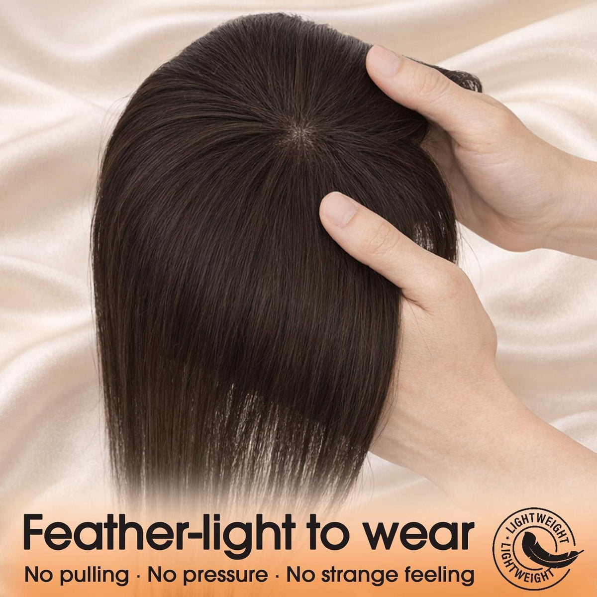 Echthaar Topper Wispy Pony Dunkelbraun 9x12cm