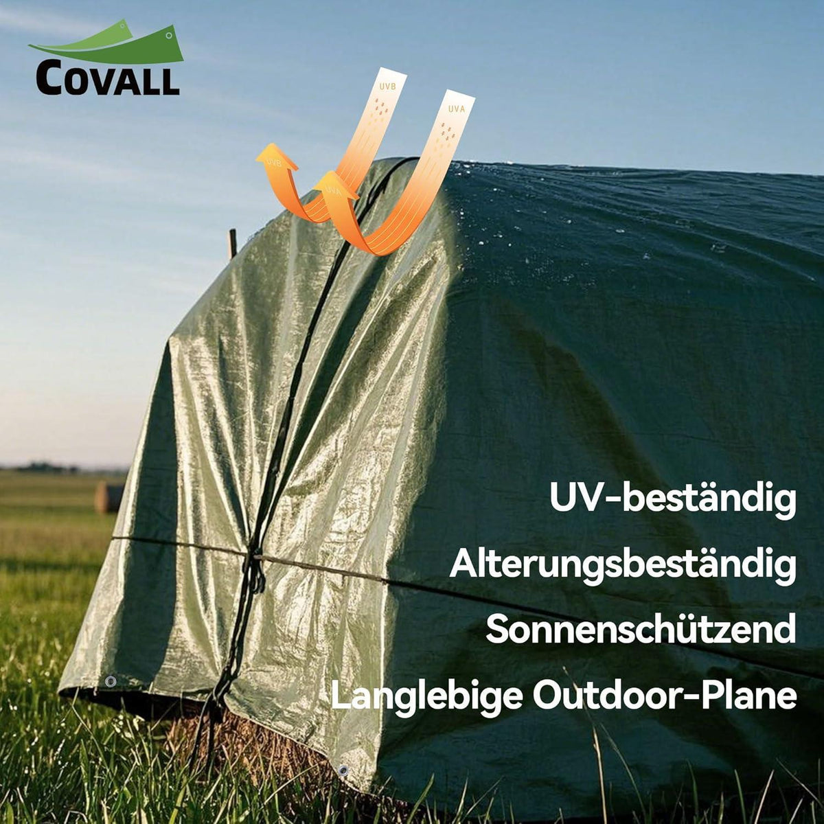 Grüne Abdeckplane 4x6m | Wasserdicht, UV-beständig & Reißfest