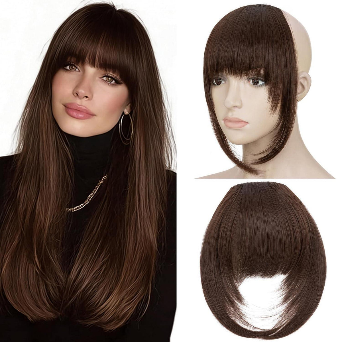 Clip-in Pony – Französisch, Schokoladenbraun, für jeden Look