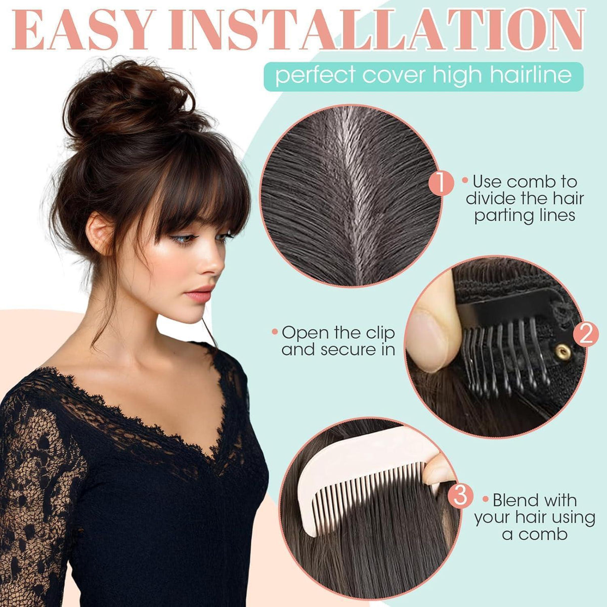 Clip-in Pony – Französisch, Schokoladenbraun, für jeden Look