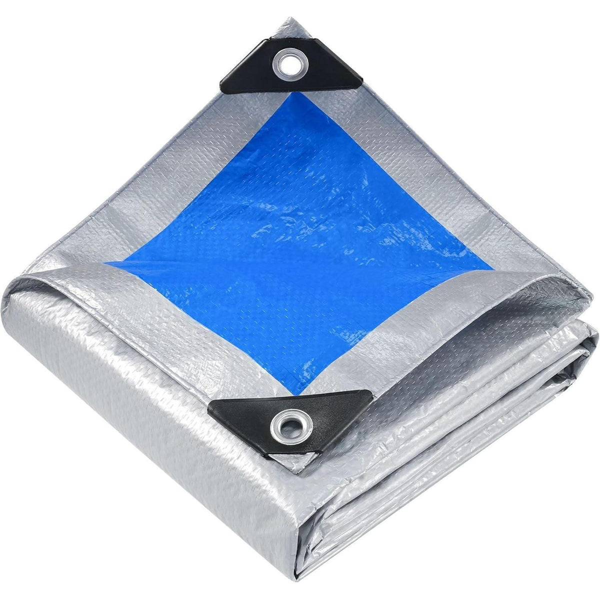 Wasserdichte Plane 5x8m – Silber/Blau, UV & Reißfest