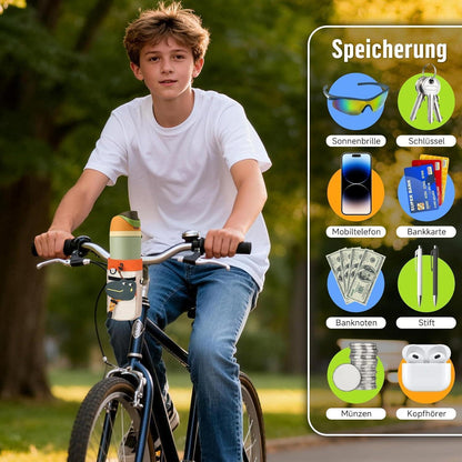 Fahrrad Getränkehalter mit Netztasche & Krokodil Design