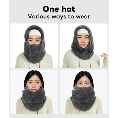 Sturmhaube Fleece Thermo Balaclava Grau Damen Herren Winter