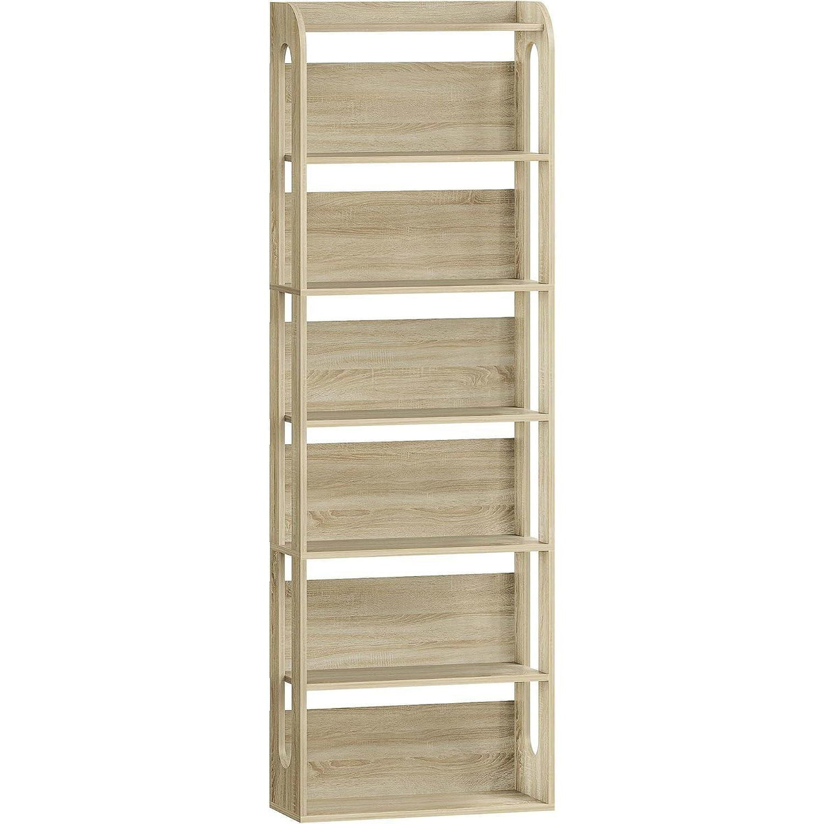7-stöckiges Bücherregal Eichefarben | Standregal für Wohnzimmer & Schlafzimmer