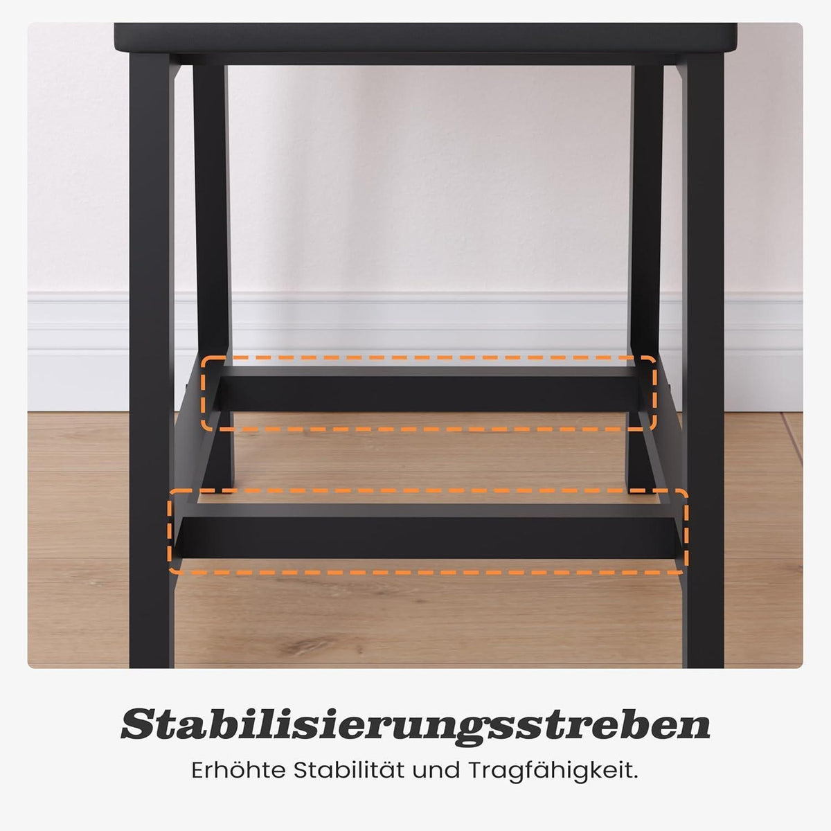 Esszimmerstühle 4er Set Vintage Braun mit Polsterung