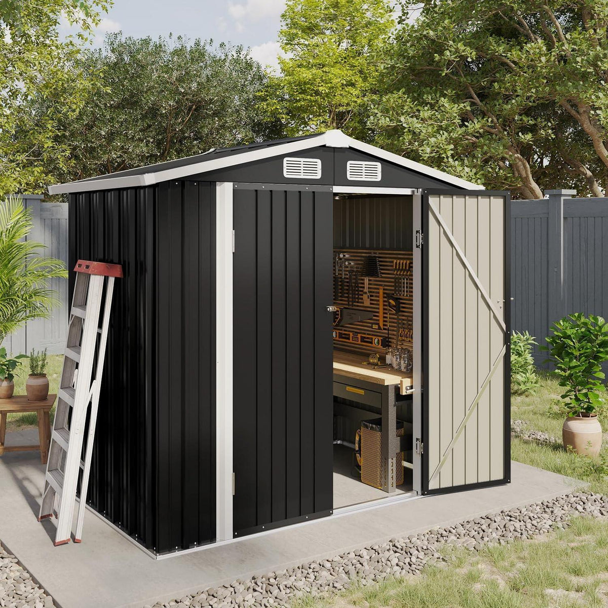 Gartenschuppen 1,8x1,2m – Metall-Gartenspeicher mit Schloss