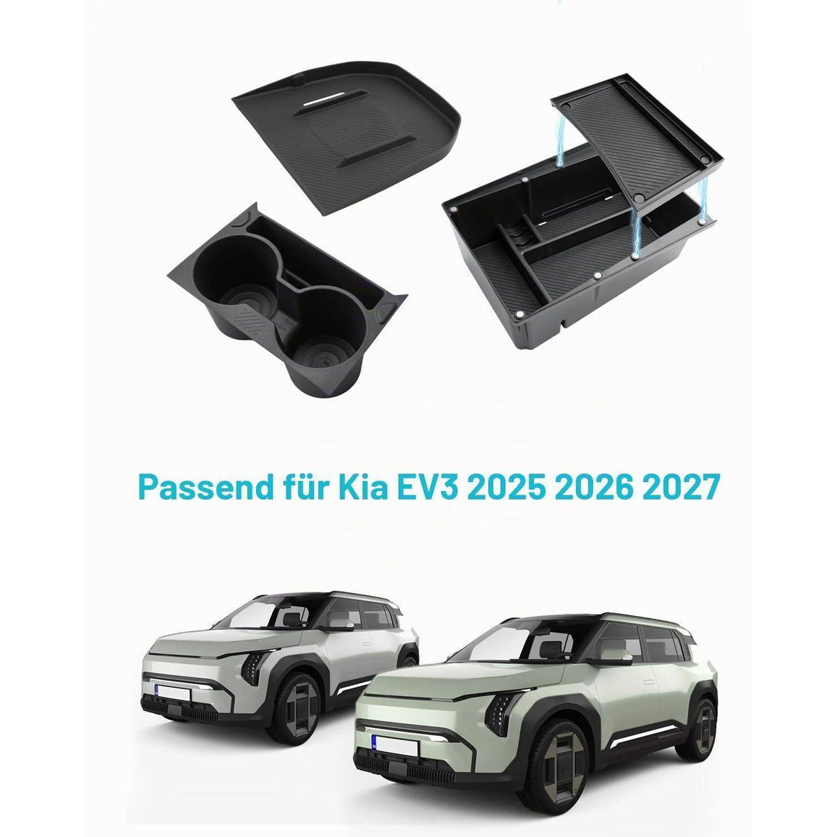 Kia EV3 Mittelkonsole Organizer & Getränkehalter Set