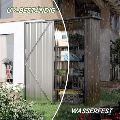 Metallschuppen 3x2 ft abschließbar – Gartenhaus für Werkzeug & Geräte