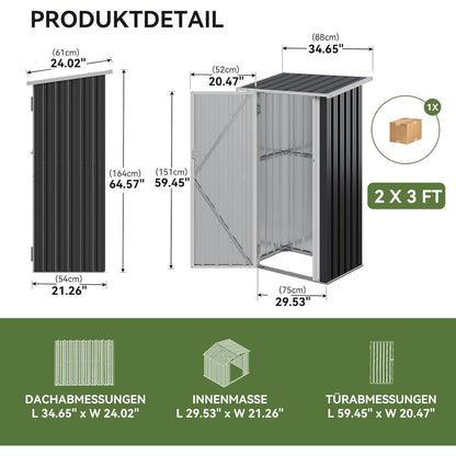 Metall Gerätehaus 90x50 cm mit abschließbarer Tür