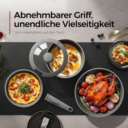 16-teiliges Antihaft-Kochset aus Edelstahl & Keramik