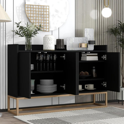 Schmaler Sideboard Schwarz – Griffloser Flur- & Wohnzimmerschrank
