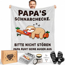 Papa Geschenkset mit Kuscheldecke – Lustiges Vatertagsgeschenk