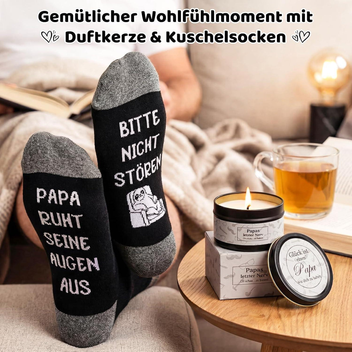 Papa Geschenkset mit Kuscheldecke – Lustiges Vatertagsgeschenk