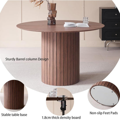 Runder Esstisch Landhausstil Dunkelbraun 120cm