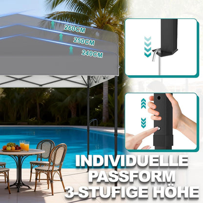 3x3m Pop-Up Pavillon mit One-Touch – Faltzelt für Garten & Events