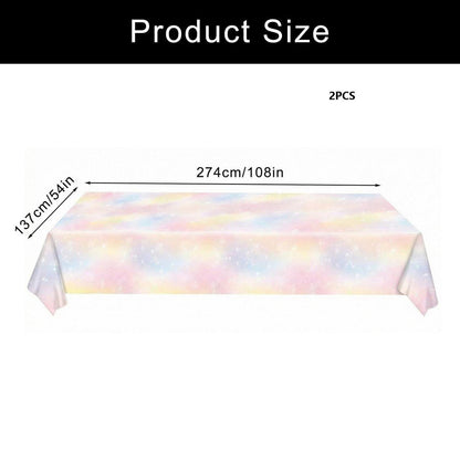 2x Regenbogen Tischdecke Farbverlauf Partydeko 137x274cm