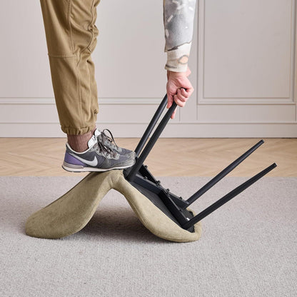 Runder Esstisch Set 100cm + 4 Moderne Leinenstühle (Gelb/Grün)
