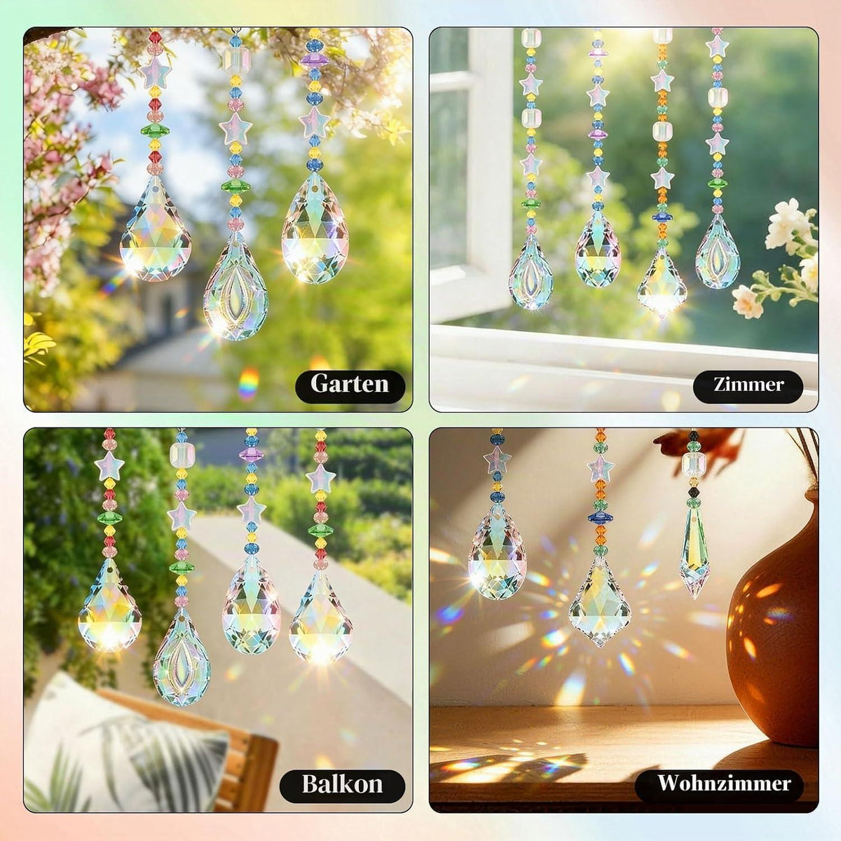 10x Sonnenfänger Bastelset 38mm – DIY Kristall-Farbig für Fenster & Garten