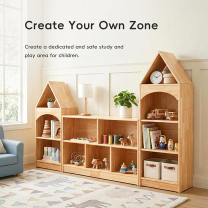 Eckregal Kinderzimmer – Bücher & Spielzeugaufbewahrung aus Holz