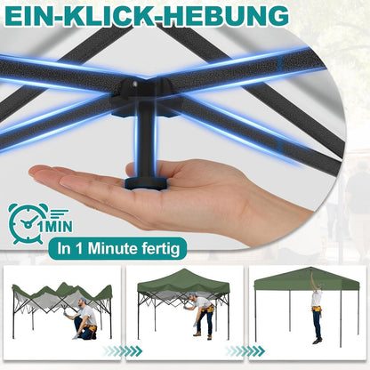 3x3m Pop Up Pavillon – Wasserdicht & Stabil für Garten & Camping