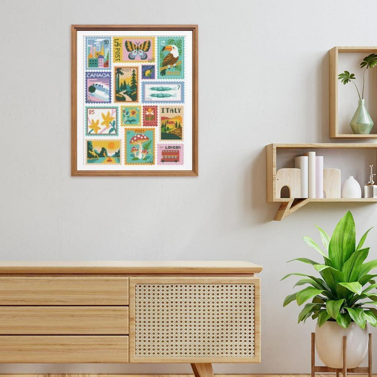 Kreuzstich Set mit Stempel Collage – Anfängerfreundlich & Mit Anleitung