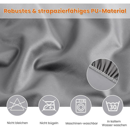 PU Stuhlhülsen 6er Set – Hellgrau, Wasserabweisend & Elastisch