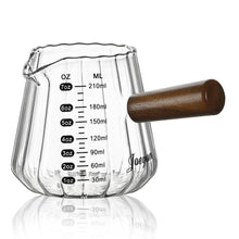 Glas Messbecher mit Holzgriff – 210ml Espresso Tasse
