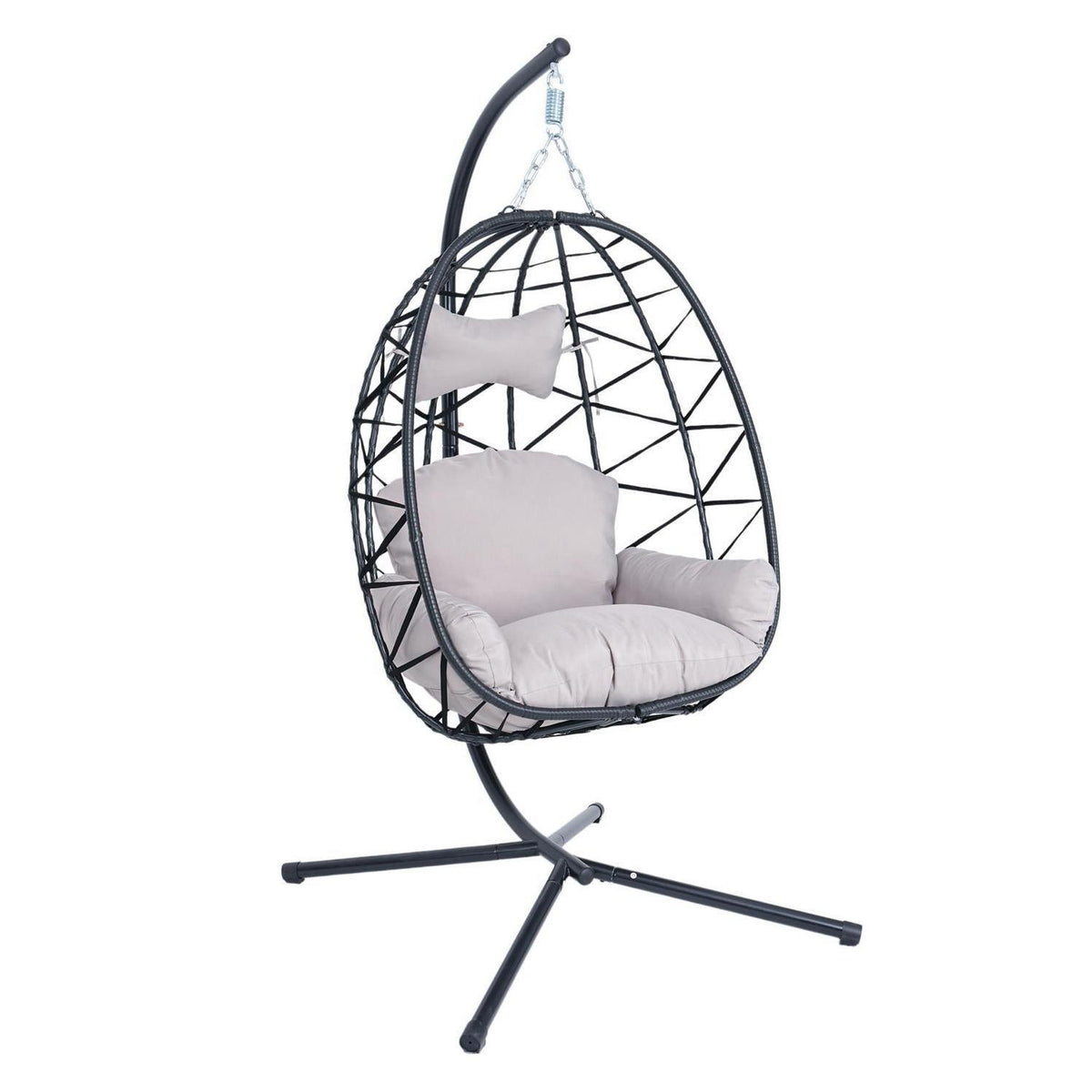 Hängesessel Ei mit Kissen & Gestell – Freistehend & Komfortabel