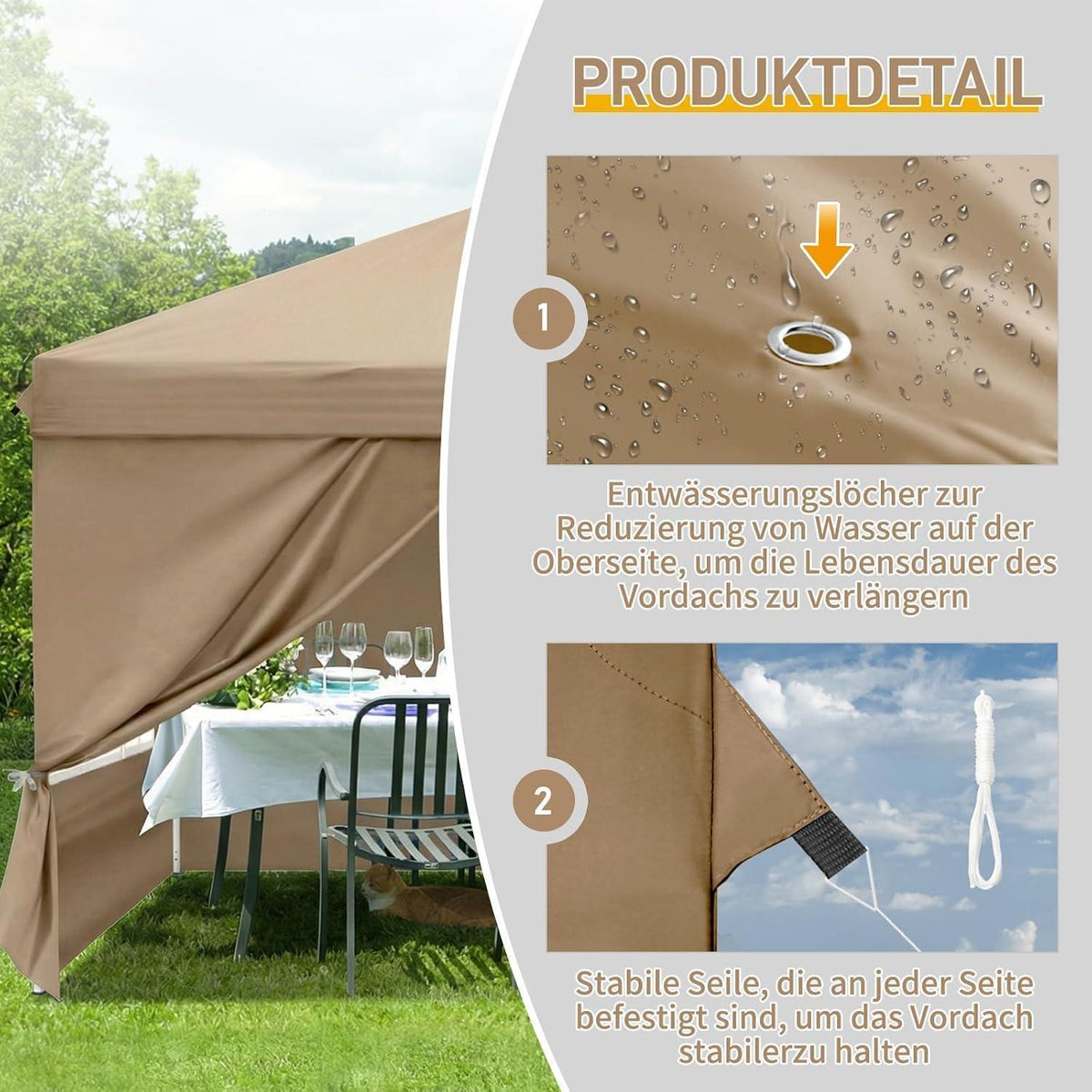 3x3m Faltpavillon mit 4 Seitenwänden – Wasserdicht & Winterfest