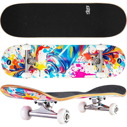 Komplett Skateboard Anfänger Set mit Tool | 31" Graffiti Blau
