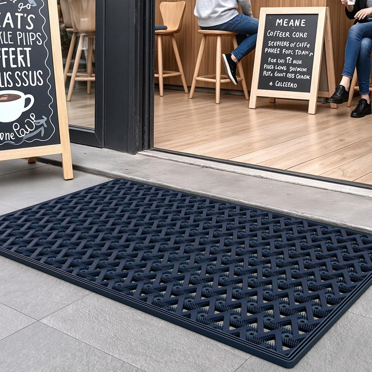 Fußmatte Outdoor 81x122 cm – Rutschfest & Wetterfest Marineblau