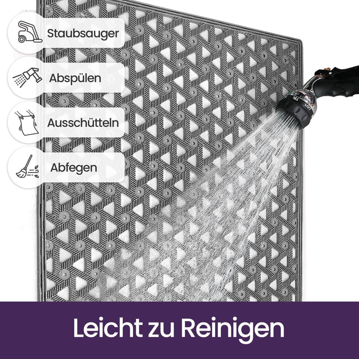 Fußmatte Outdoor rutschfest Grau 81 x 122 cm