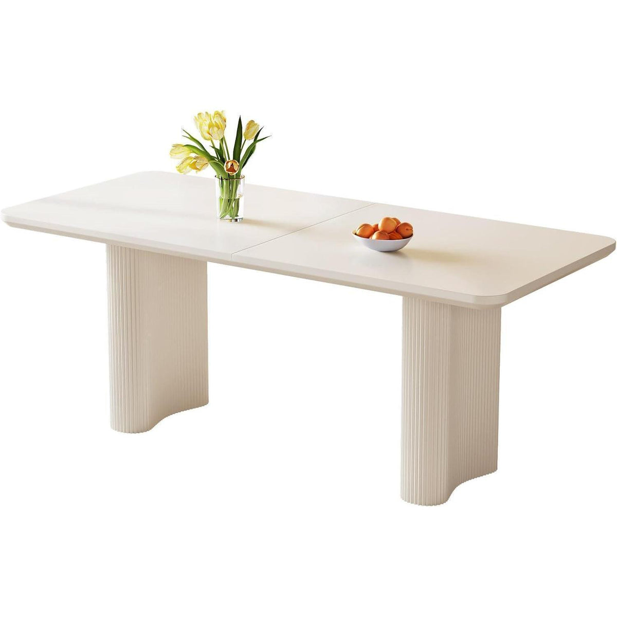 Rechteckiger Esstisch Creme – Moderner Küchentisch 160 cm