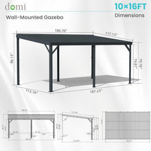 Wandmontierter Pavillon 3x4,6m – Terrassenüberdachung Grau