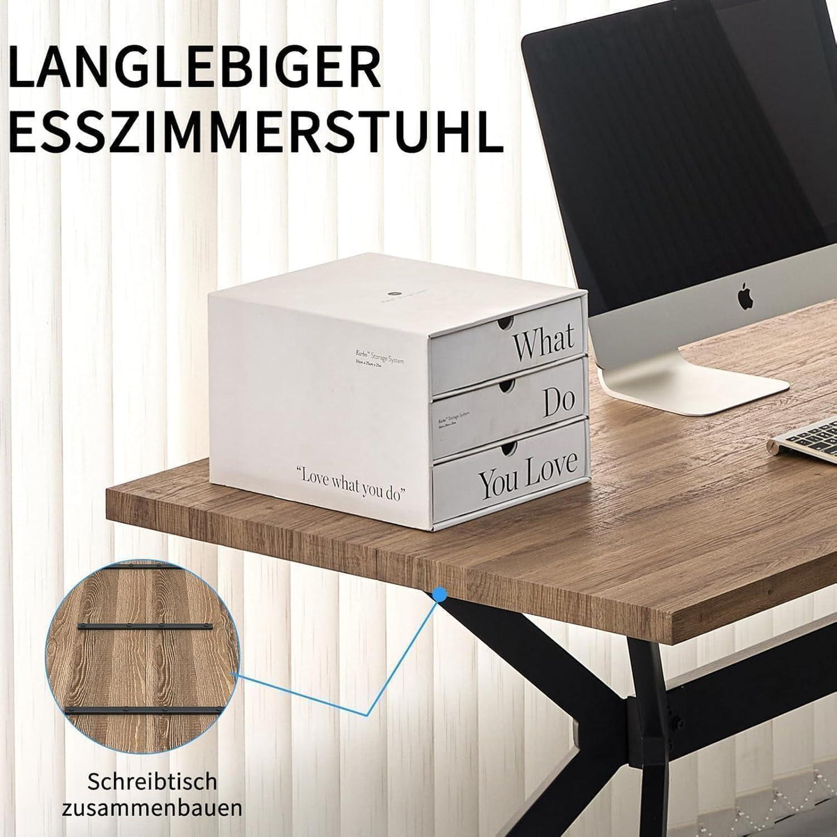 Esszimmergruppe mit Esstisch (140x80cm) & 6 Stühlen – Modern & Komfortabel