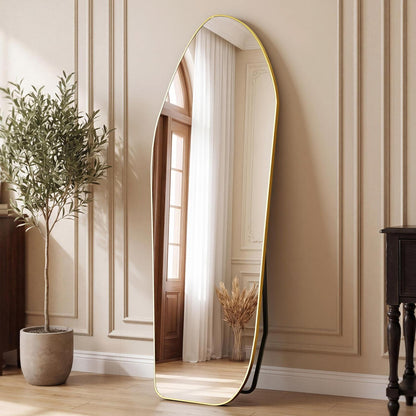Ganzkörperspiegel Gold – Diamantform, 170x60cm mit Ständer