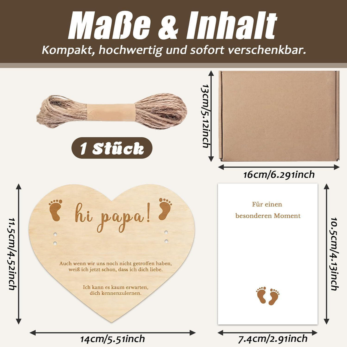 Du wirst Papa Geschenkset – Schwangerschaftsverkündung Holzschild