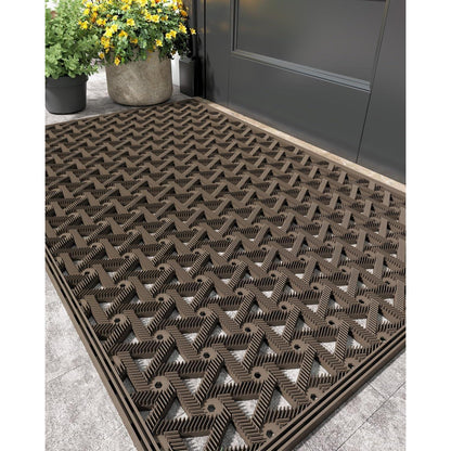 Fußmatte Outdoor Drainage, Braun, 81x122 cm