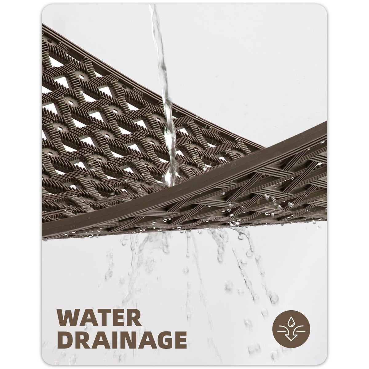 Fußmatte Outdoor Drainage, Braun, 81x122 cm