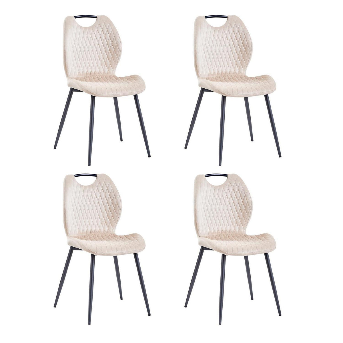4-teiliges Esszimmerstuhl-Set Beige – Polsterstühle für Küche & Wohnzimmer