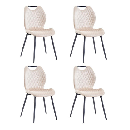 4-teiliges Esszimmerstuhl-Set Beige – Polsterstühle für Küche & Wohnzimmer